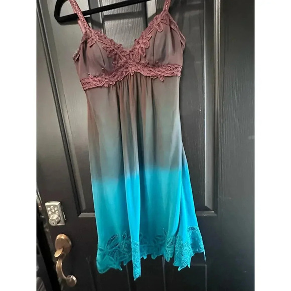 Sue Wong Floral 100% Silk Ombre Lace Slip Dress Size 2 - Picture 5 of 10
